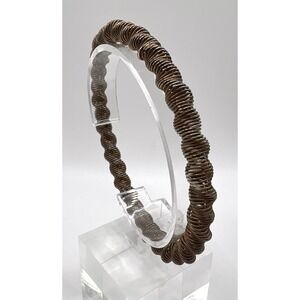 Bronze/gold tone Stretch‎ Wire Bracelet Abstract Modern Minimalist Design